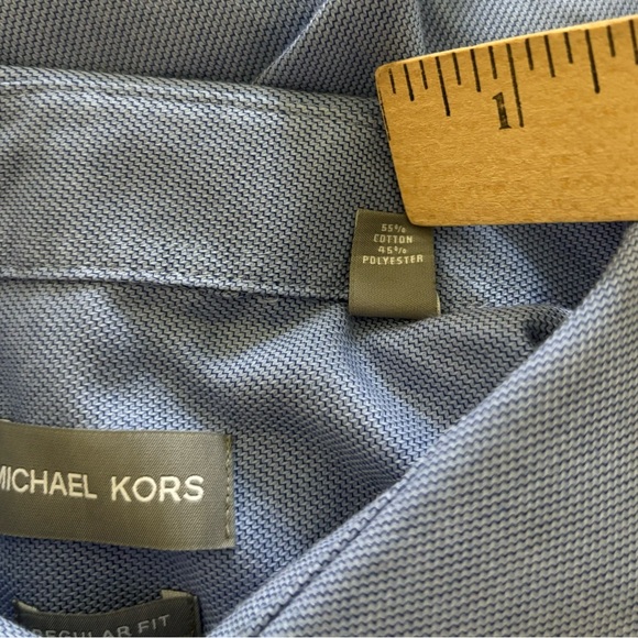 Michael Kors Button Up Shirt Men’s XL Blue Regular Fit Collared Front Pocket - Picture 3 of 5
